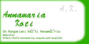 annamaria koti business card